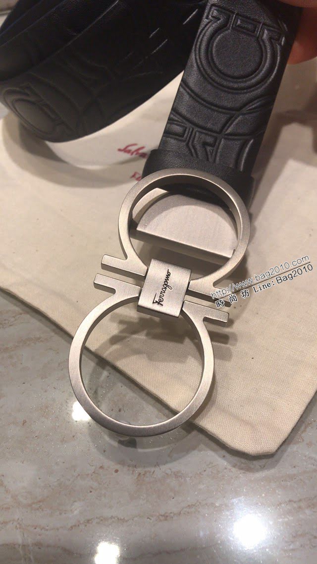 菲拉格慕男士皮帶 Ferragamo經典啞搶磨砂八字扣腰帶  jjp2132
